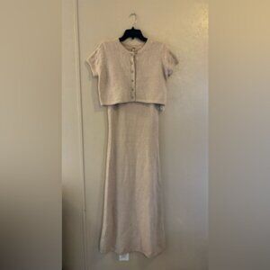 NWOT Free People Audrey Sweater Dress and Cardigan Set sz M